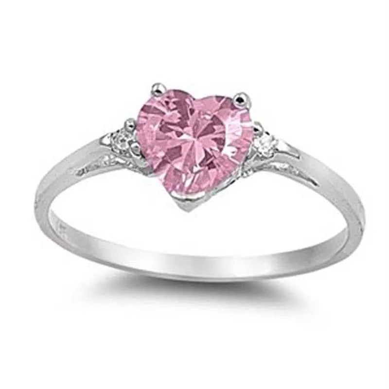 Huitan Mood Ring with Lovely Heart Design Brilliant CZ Prong Setting Silver Plated Best Christmas New Year Gift Rings for Women BEAUTY ABAYA BOUTIQUE