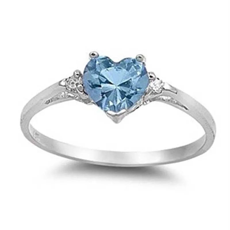 Huitan Mood Ring with Lovely Heart Design Brilliant CZ Prong Setting Silver Plated Best Christmas New Year Gift Rings for Women BEAUTY ABAYA BOUTIQUE