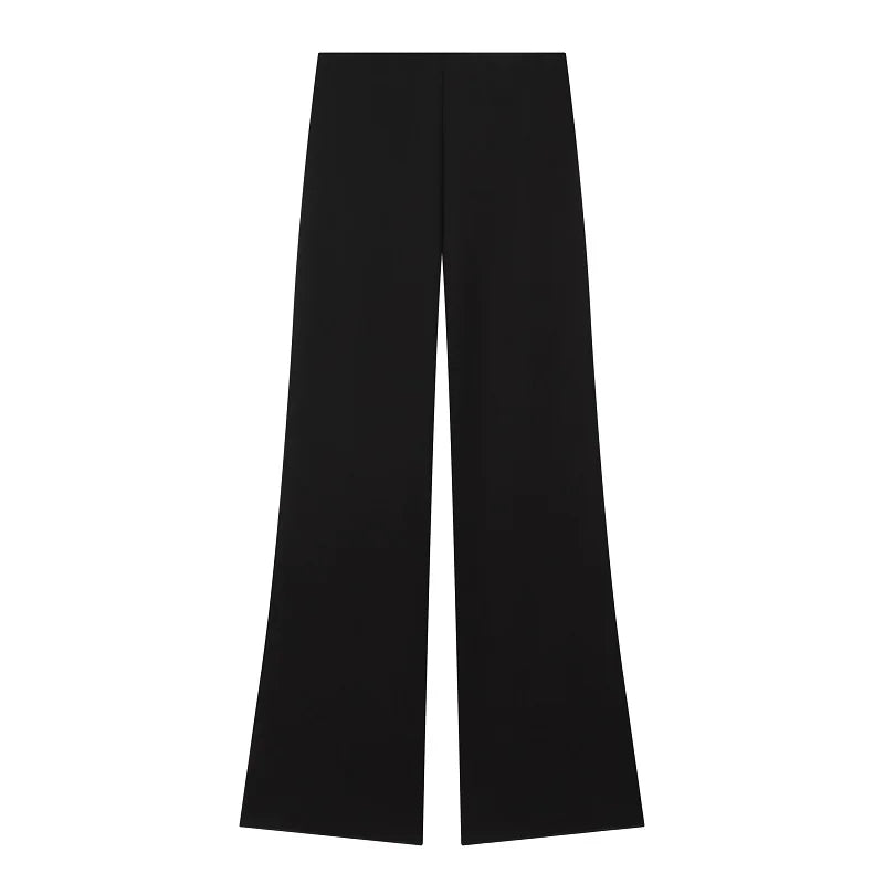 MUJER Wide Leg Pants Set Woman Flared High Waist Pants Two Piece Set for Women Cut out Top Woman Outfit Summer Trousers Suits Chictechhub
