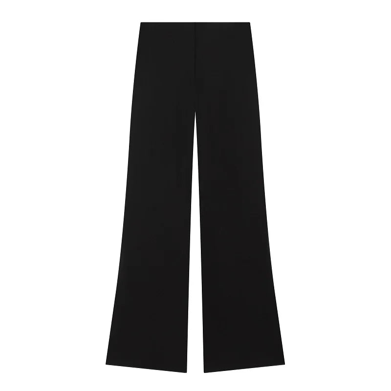 MUJER Wide Leg Pants Set Woman Flared High Waist Pants Two Piece Set for Women Cut out Top Woman Outfit Summer Trousers Suits Chictechhub