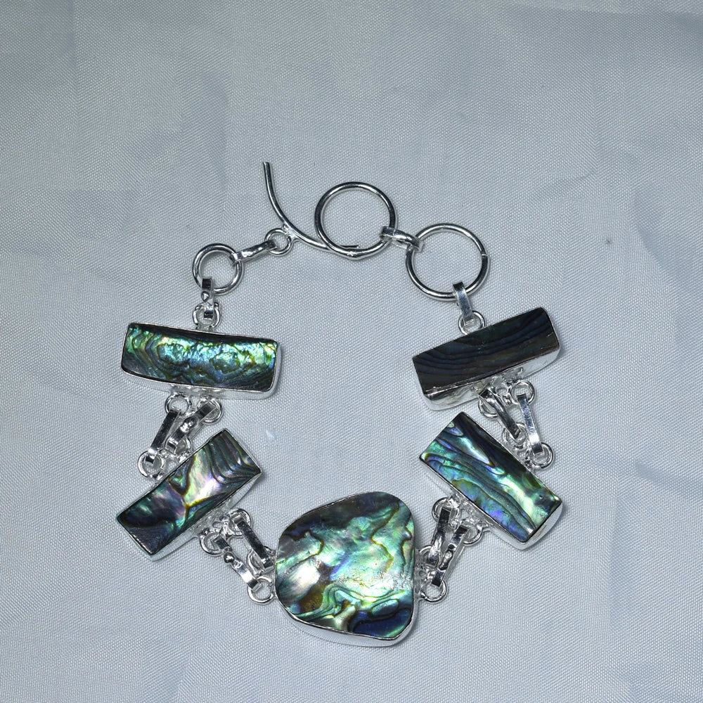 Genuine Labradorite Fuchsite Blue Topaz Sodalite Amber Amethyst Dalmatian  Bracelet Women Jewelry  gift BEAUTY ABAYA BOUTIQUE