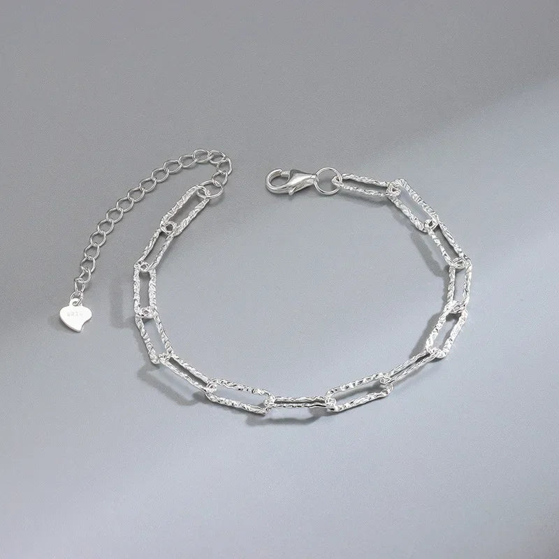 925 Sterling Silver Heart Shaped Necklace Bracelet Set for Women Vintage Korean Crystal Bracelets High Quality Set Party Jewelry BEAUTY ABAYA BOUTIQUE