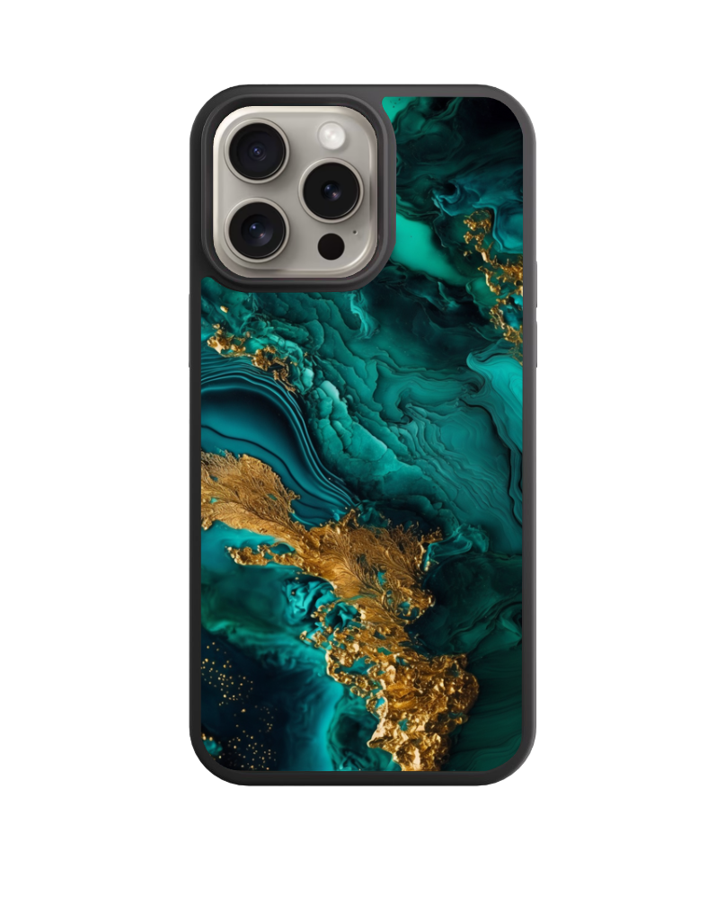 Teal and Gold Swirl Phone Case Vivid Ship Studio LLC