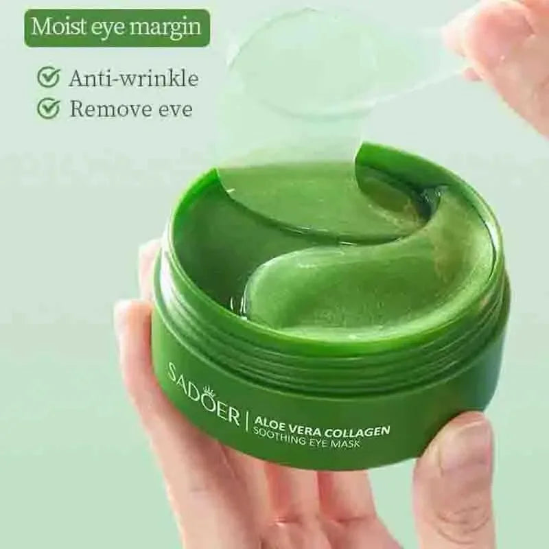 60pcs Aloe Vera Collagen Eye Mask Anti Dark Circles Eyes Bags Moisturizing Anti-Wrinkles Eye Patches Eyes Skin Care Products BEAUTY ABAYA BOUTIQUE